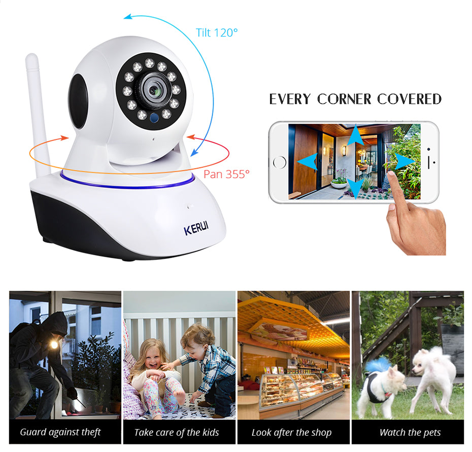 KERUI 1080P Mini Indoor Smart Night Vision Wireless Security Camera