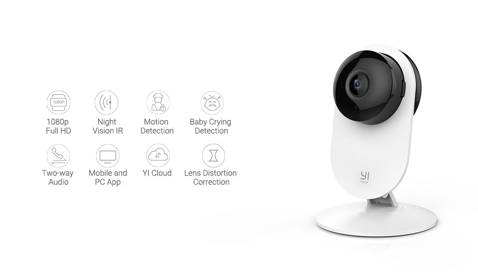 YI 1080p Home Camera Indoor Security Camera Surveillance System with Night Vision for Home & Office