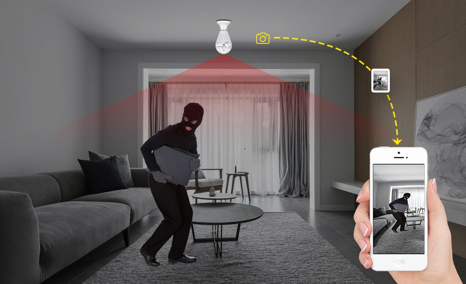 CORINA Kerui LED Light 960P Panoramic Home Security Lamp Camera 360 Degree - The Home Shield